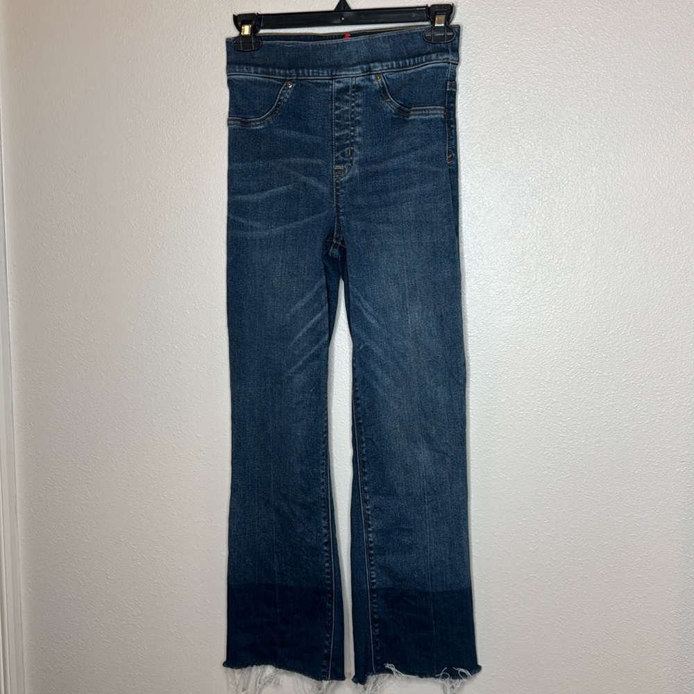 SPANX Dark Blue Cropped Ankle Jeans